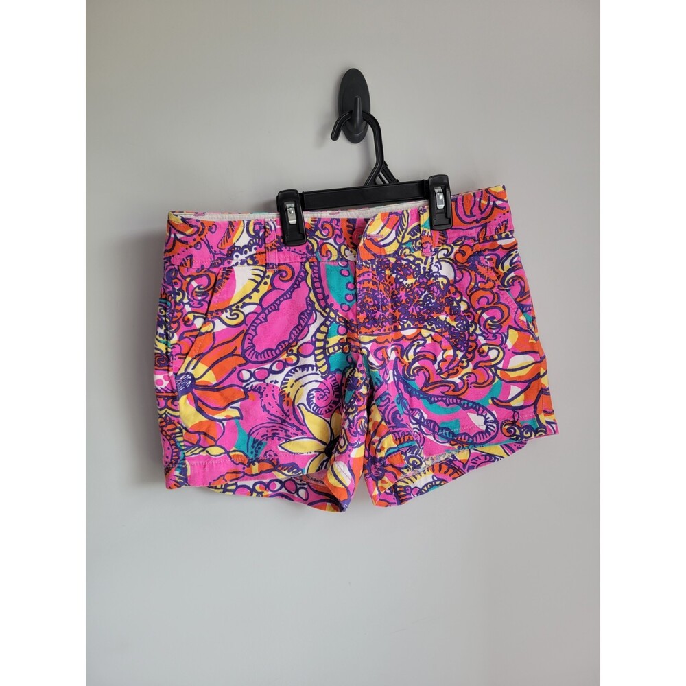 Lilly Pulitzer Callahan Chino Shorts Bright Tropical Print Size 2